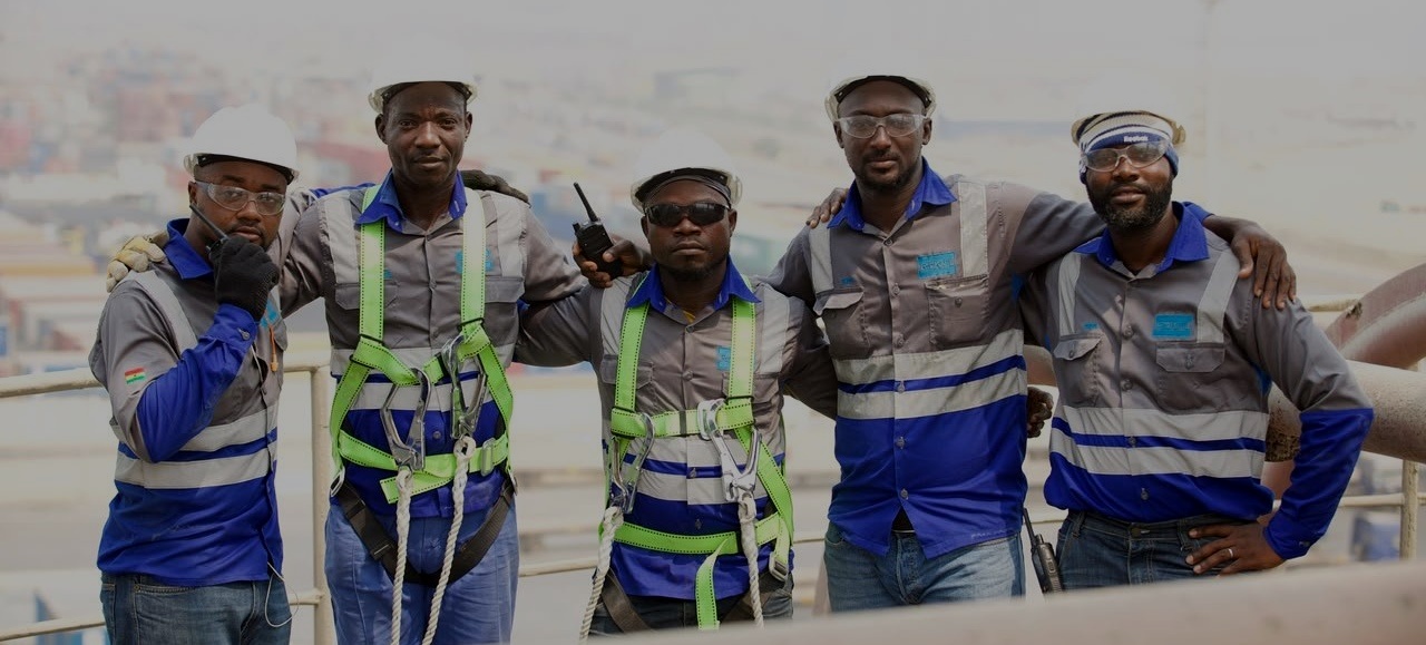 Rickmil field team on site in full safety harness and PPE